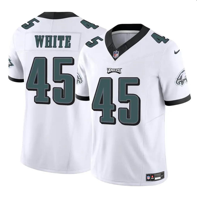 Men's Philadelphia Eagles #45 Devin White White 2023 F.U.S.E Vapor Untouchable Limited Stitched Football Jersey